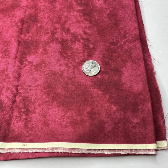 2 7/8 Yard Cut Marble Maroon Red Quilting Fabric Suede 2.875 Yards - Picture 2 of 3